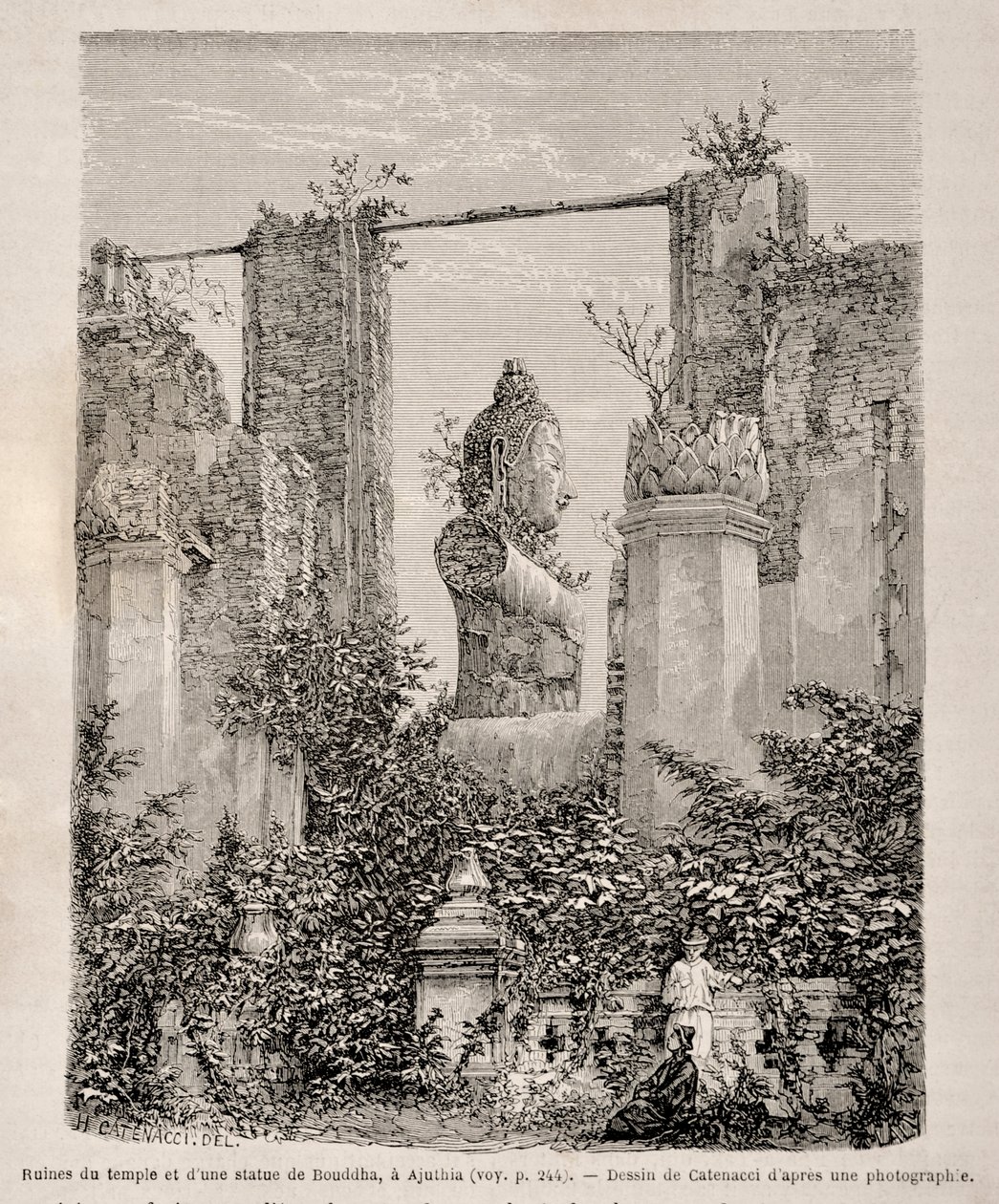 Ruinene av Wat Phra Mongkok Bopit, Ayutthaya av Hercule Catenacci