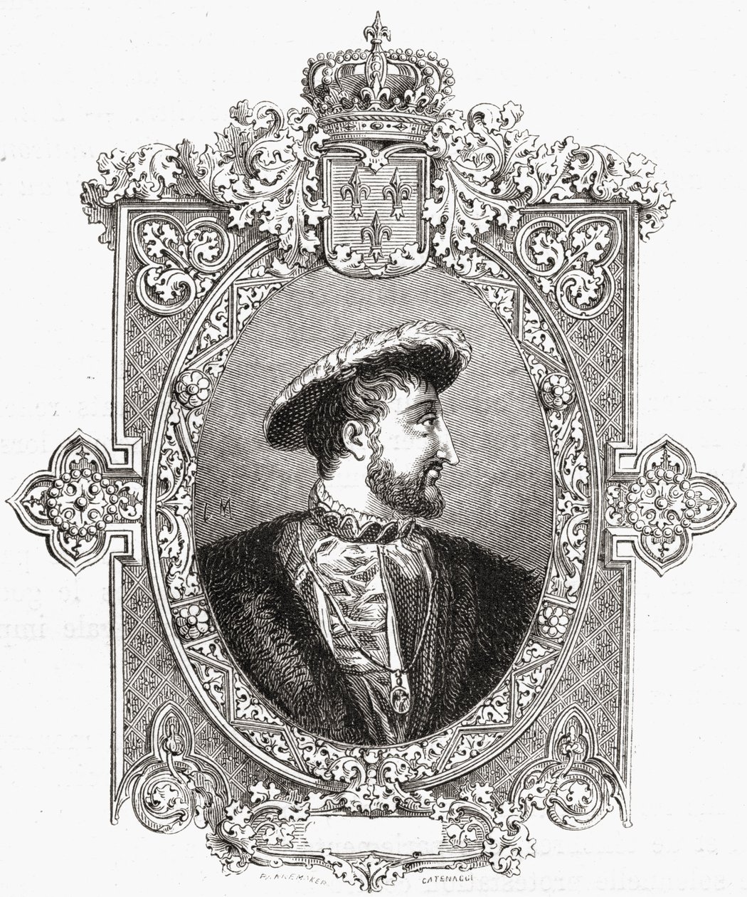 Francois I, gravert av Pannemaker-Ligny, fra 