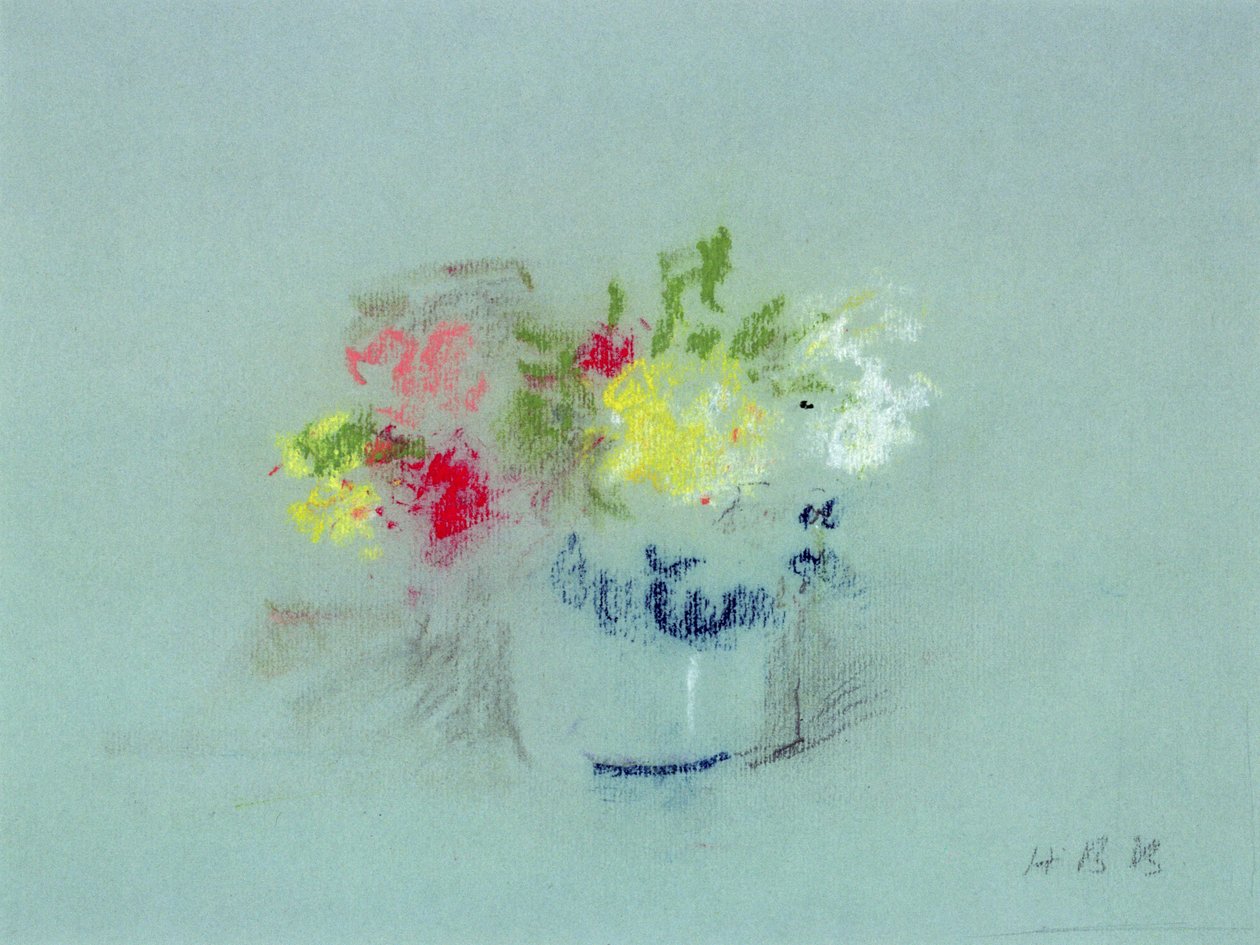 Blomster i en blå og hvit krukke av Hercules Brabazon Brabazon
