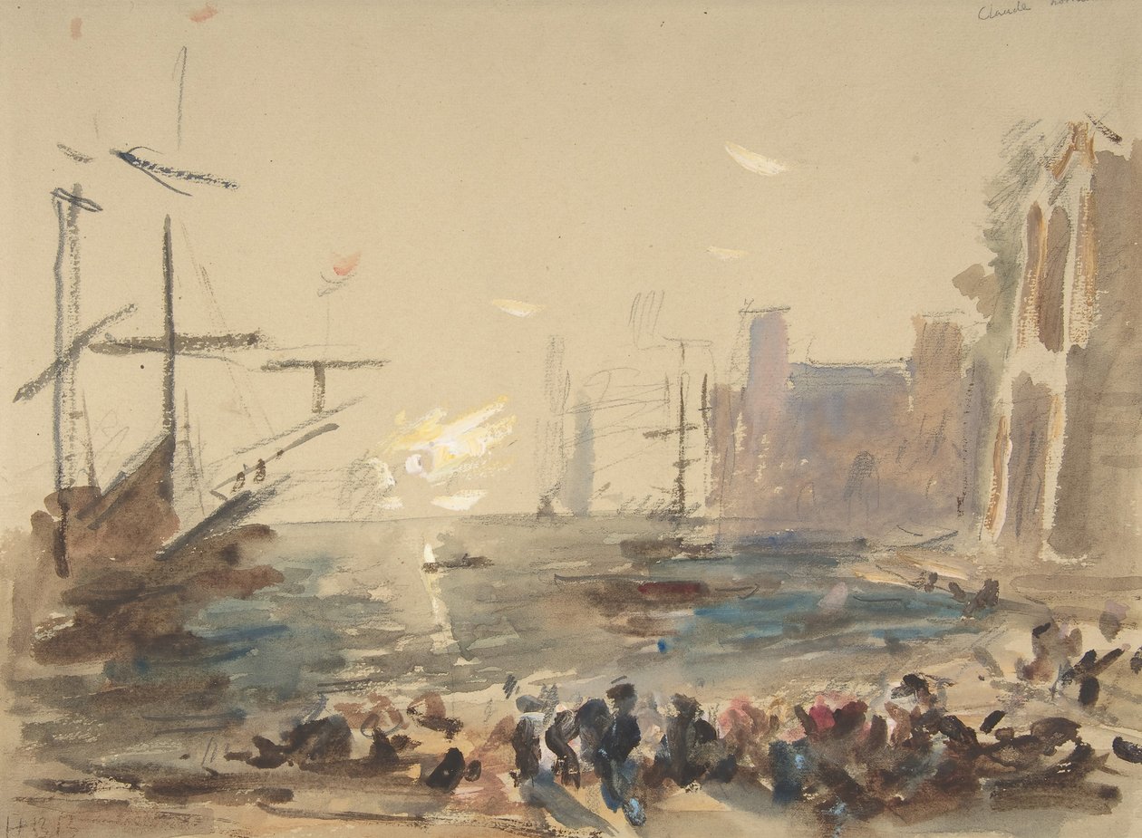 Seascape recto, ubeskrivelig skisse verso, 1840-1906. av Hercules Brabazon Brabazon