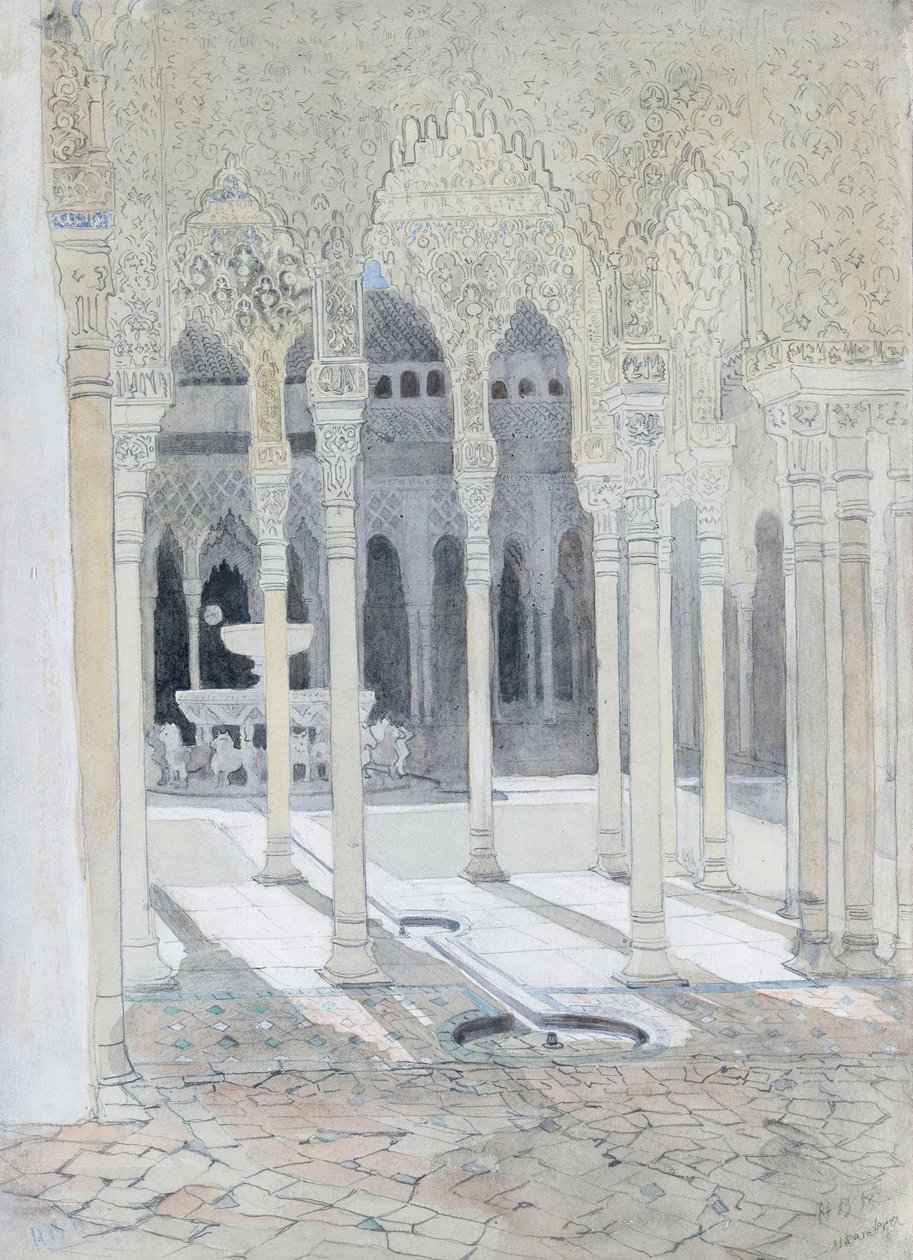 Løvegården, Alhambra, Granada, Spania av Hercules Brabazon Brabazon