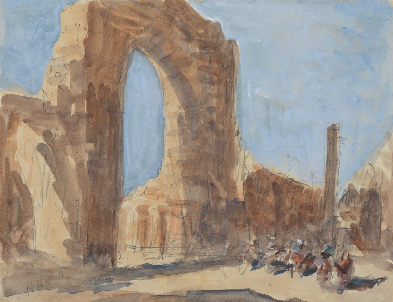 Quwwat-ul-Islam-moskeen og jernsøylen i Delhi, Qutb Minar-komplekset av Hercules Brabazon Brabazon