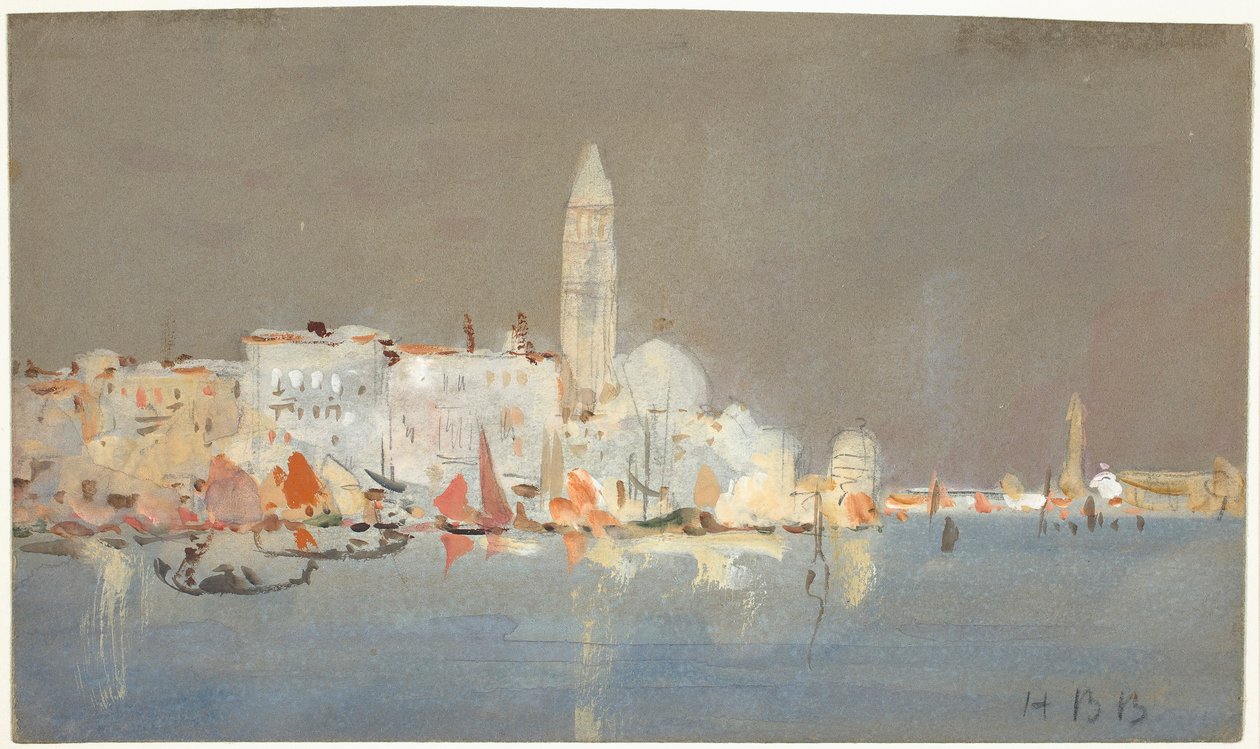Venetiansk capriccio med en campanile av Hercules Brabazon Brabazon