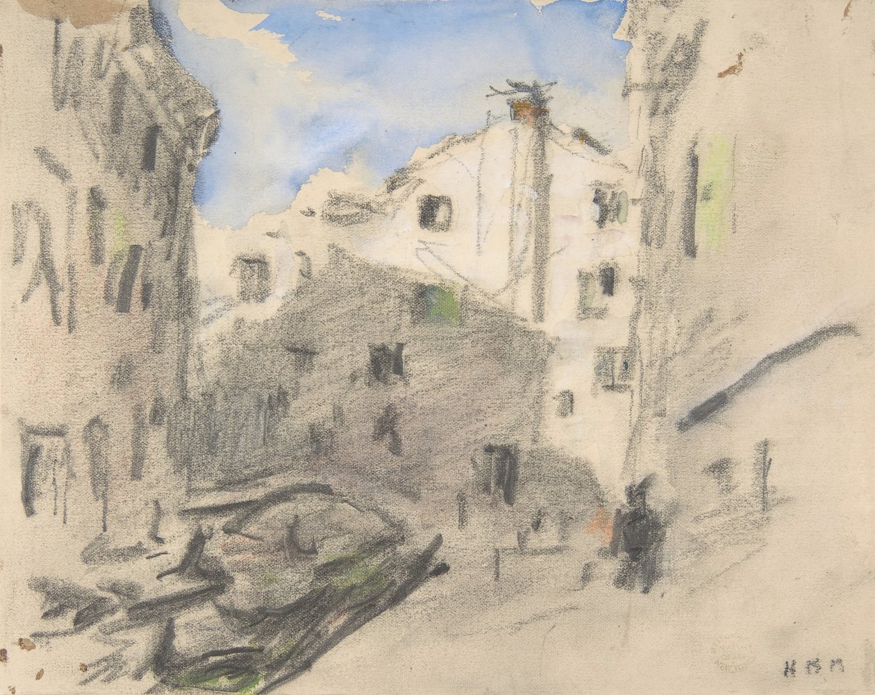 Venetiansk gatescene, 1800-tallet. av Hercules Brabazon Brabazon