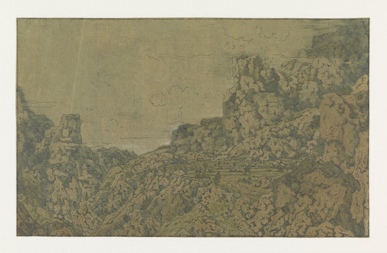 Fjelllandskap med et platå, ca. 1625-30 av Hercules Segers
