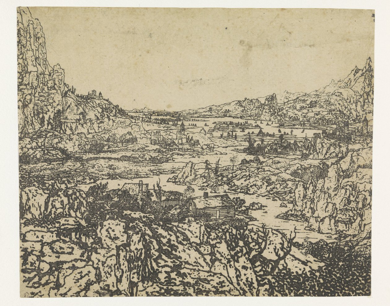 Fjelldal med en svingete elv av Hercules Segers