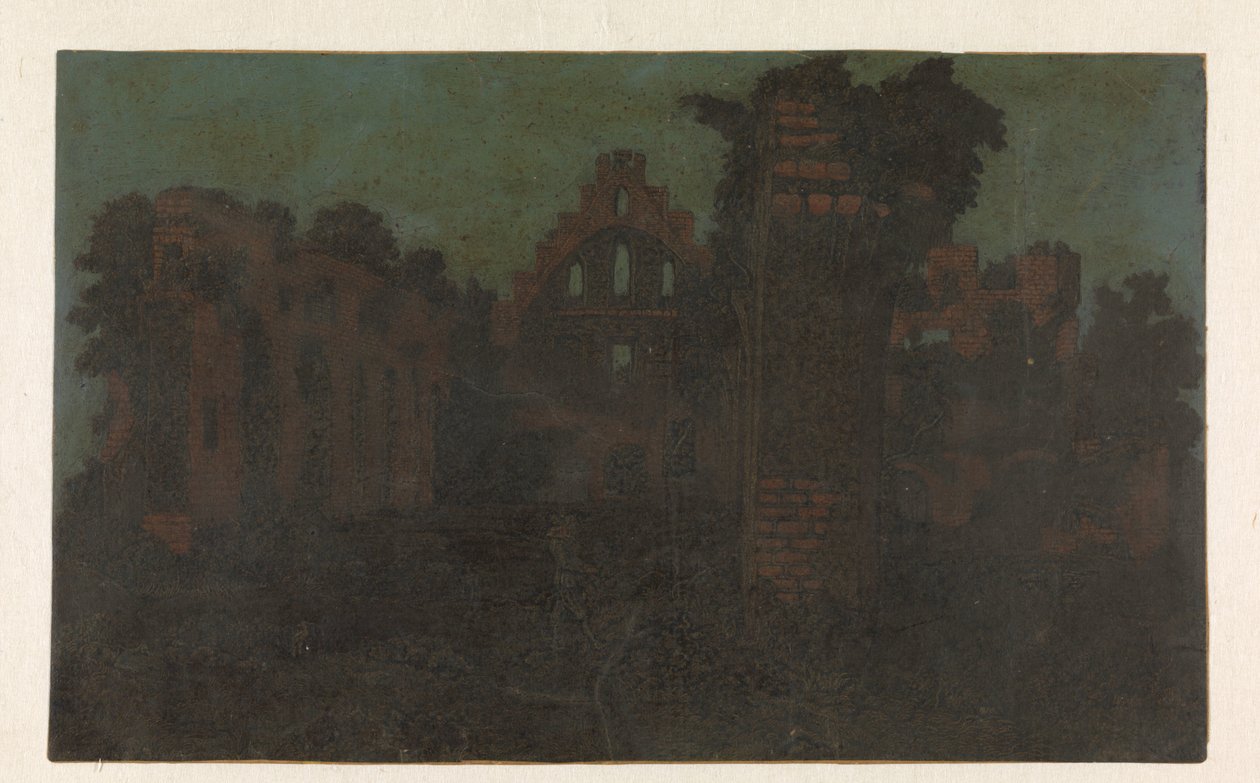 Ruinene av klosteret Rijnsburg, stor versjon Ruinene av klosteret Rijnsburg fra sør: stor versjon av Hercules Segers
