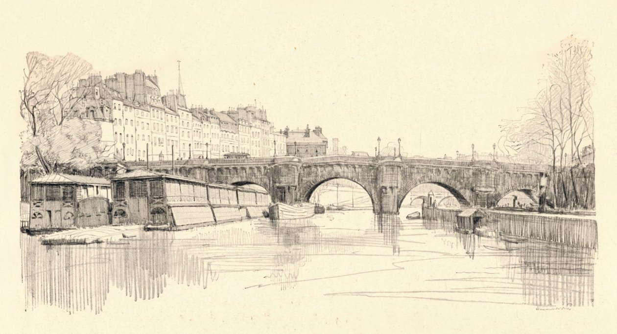 Pont Neuf sett fra slusene, 1915 av Herman Armour Webster