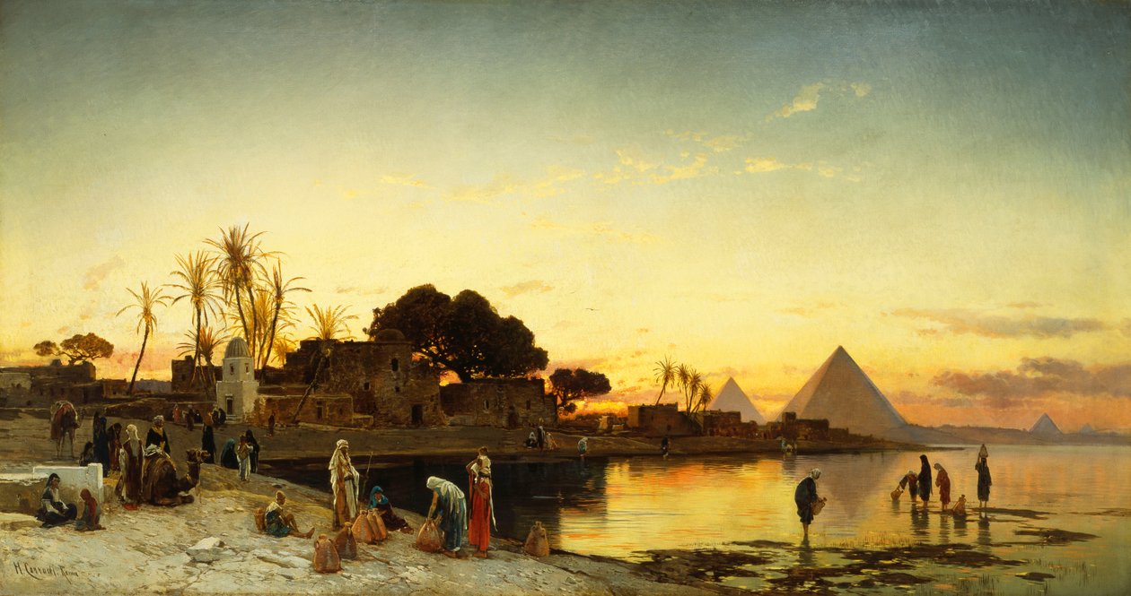 På Nilen, ca. 1875 av Herman David Salomon Corrodi