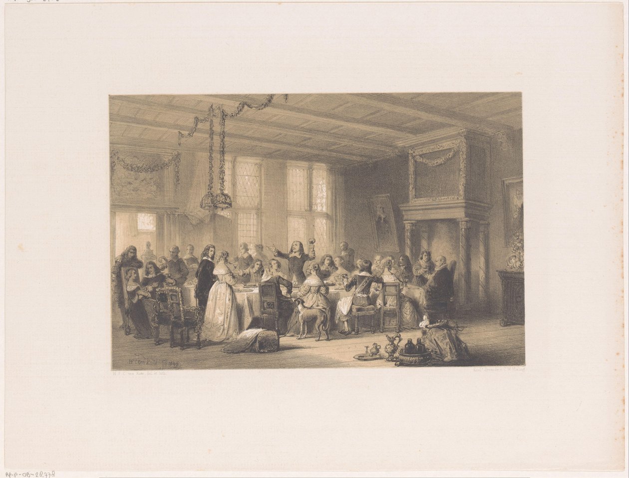 Skål ved et bryllupsmiddag på det syttende århundre av Herman Frederik Carel ten Kate
