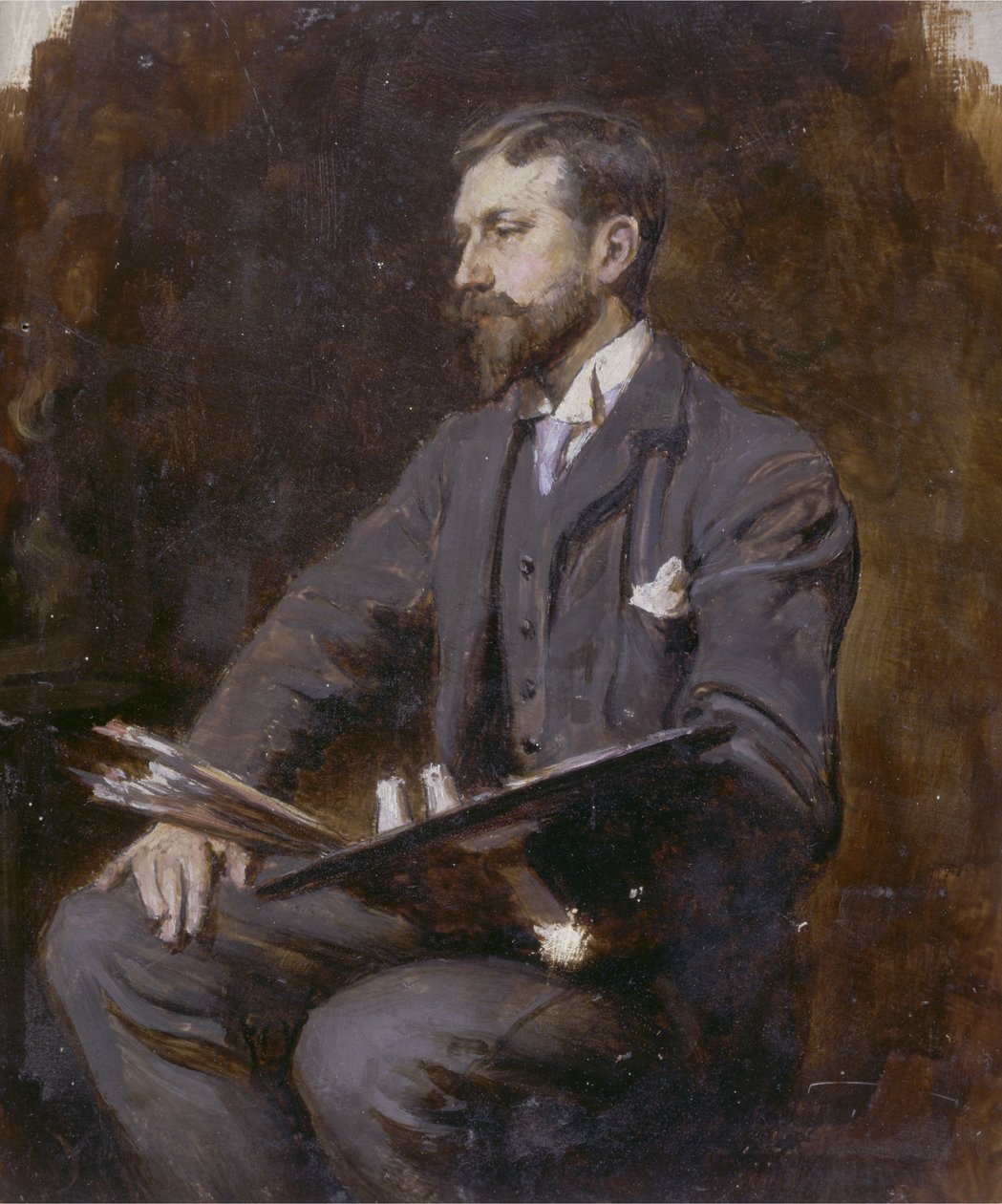 Mulig selvportrett, ca. 1890-1900 av Herman Gustave Herkomer
