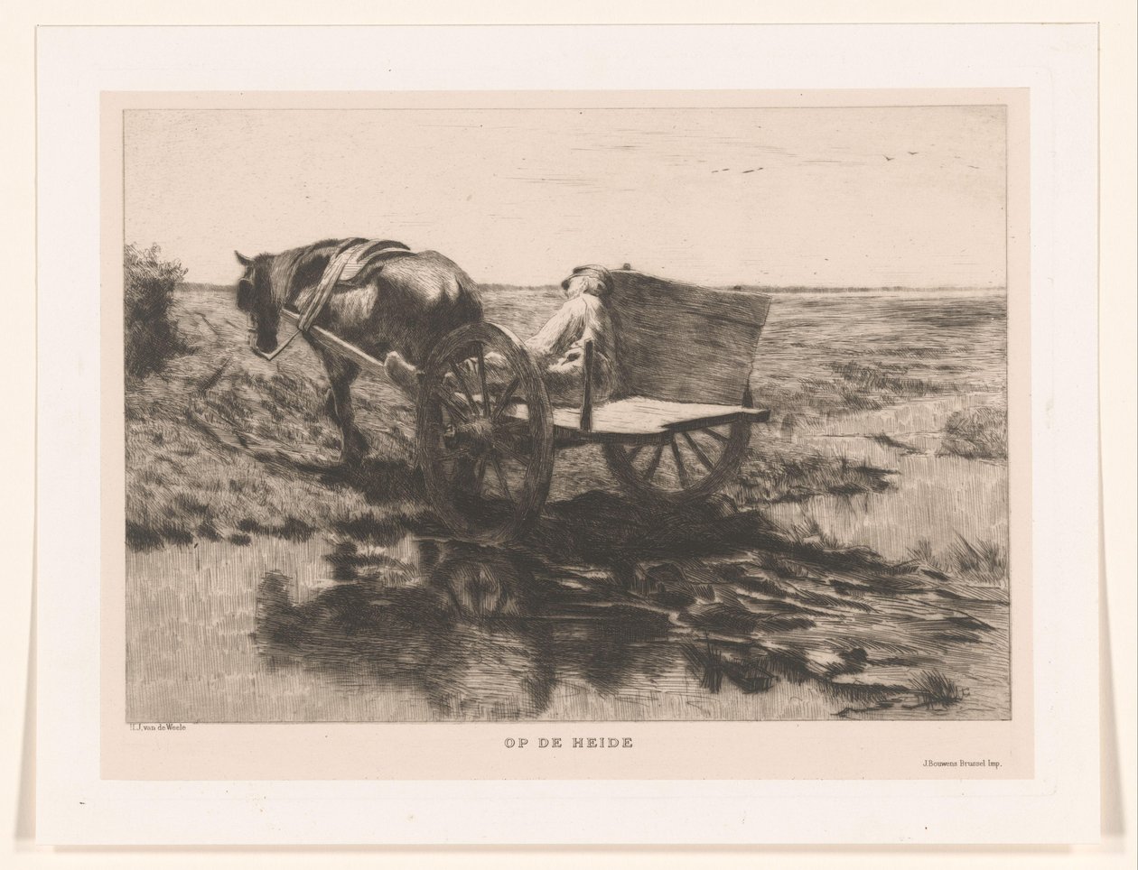 Hestevogn på heia På heia (tittel på objekt) av Herman Johannes van der Weele