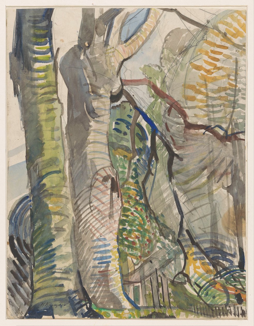 Skoglandskap av Herman Kruyder (signed by artist)