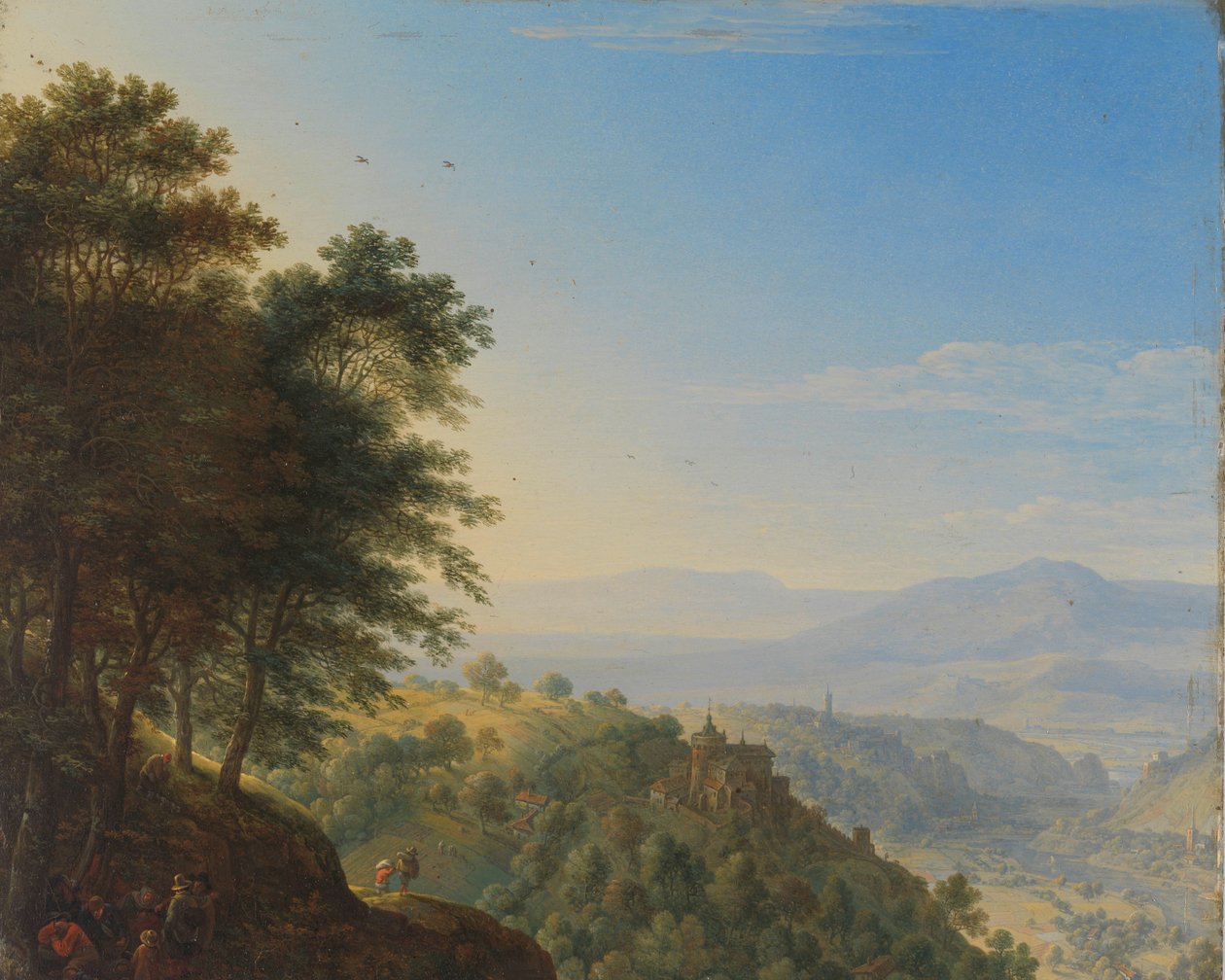 Fjelllandskap nær Boppard ved Rhinen av Herman Saftleven