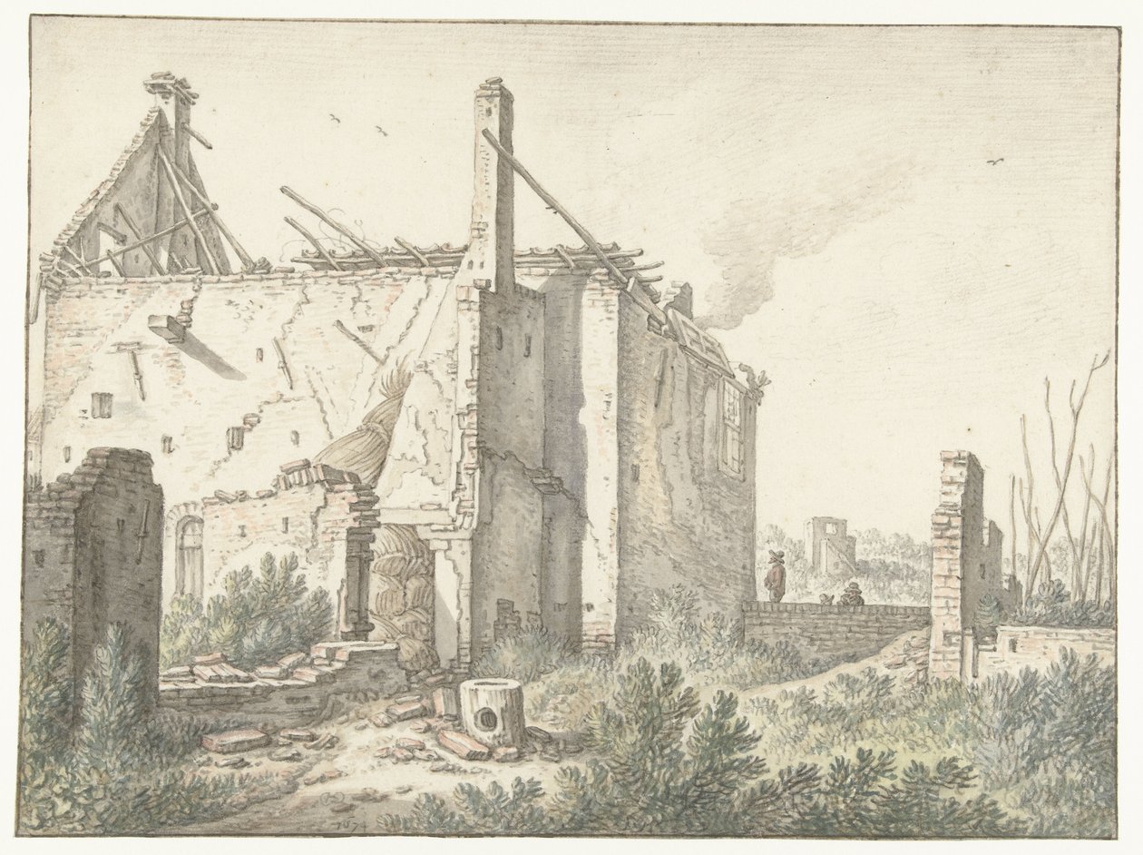 Ruin av et hus i Utrecht av Herman Saftleven