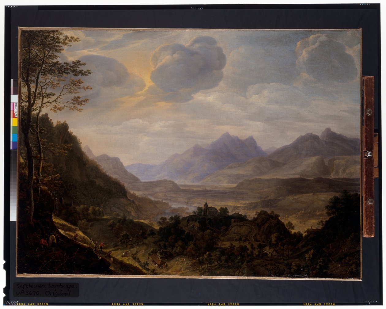 Et omfattende rhensk landskap av Herman the Younger Saftleven