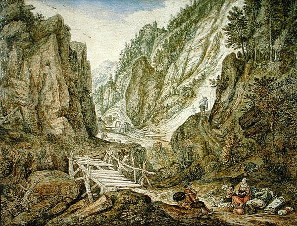 Fjelllandskap av Herman the Younger Saftleven