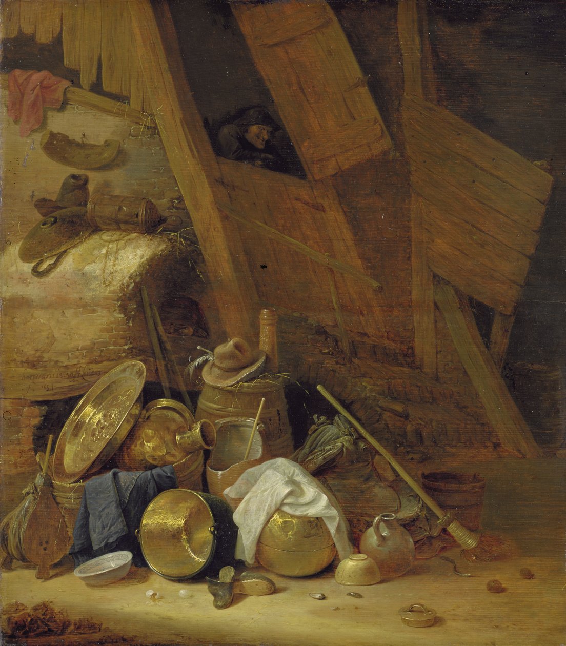 Stilleben i en låve, 1634 av Herman the Younger Saftleven