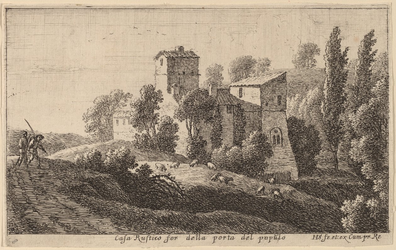 Gård bortenfor Porta del Popolo av Herman van Swanevelt