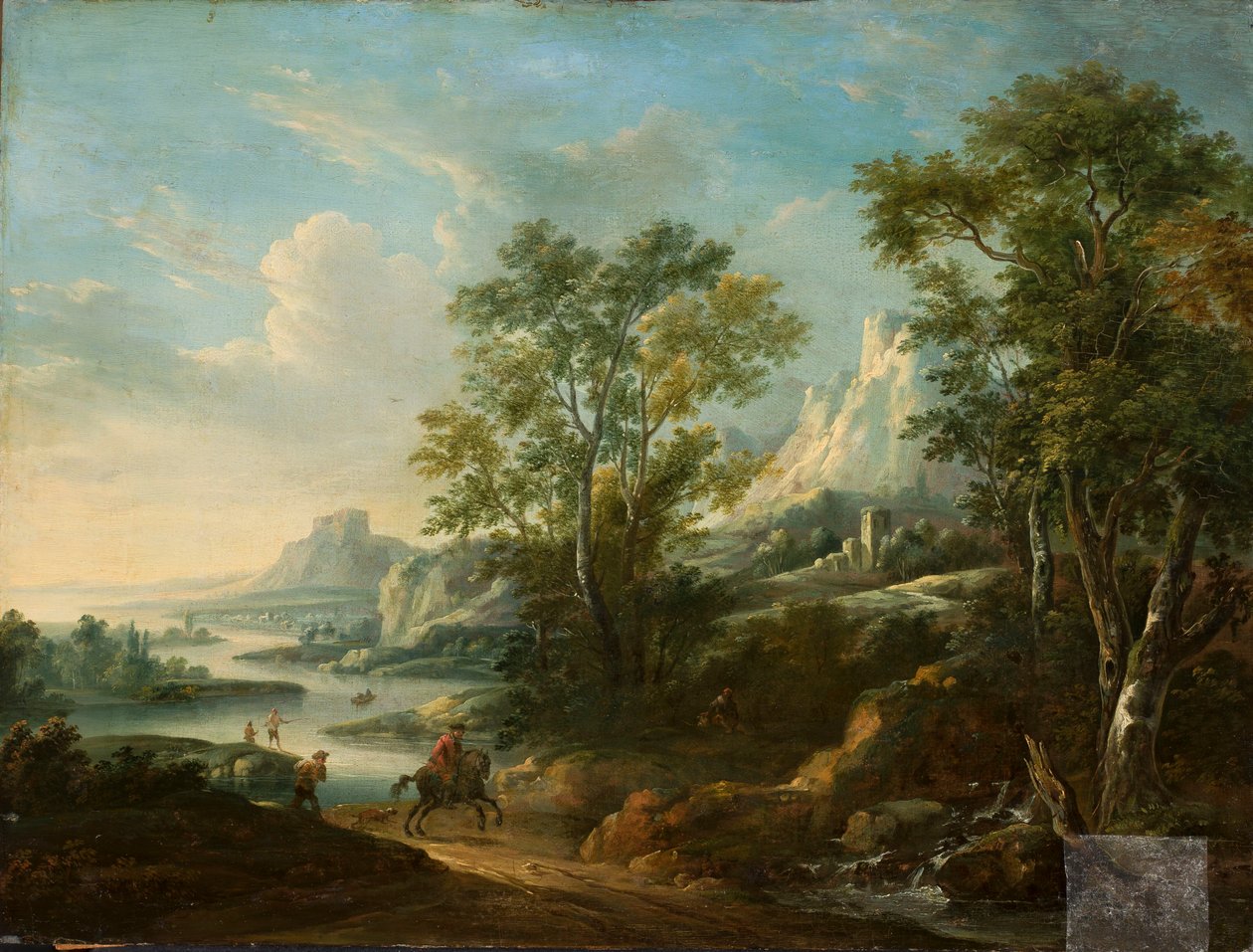 Fjellandskap med elv av Herman van Swanevelt