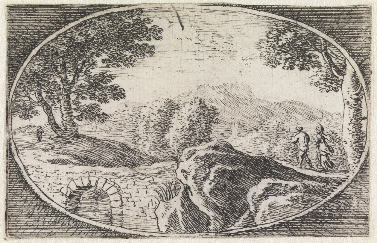 Landskap (nr. 14 fra serien: Forskjellige landlige fantasier) av Herman van Swanevelt