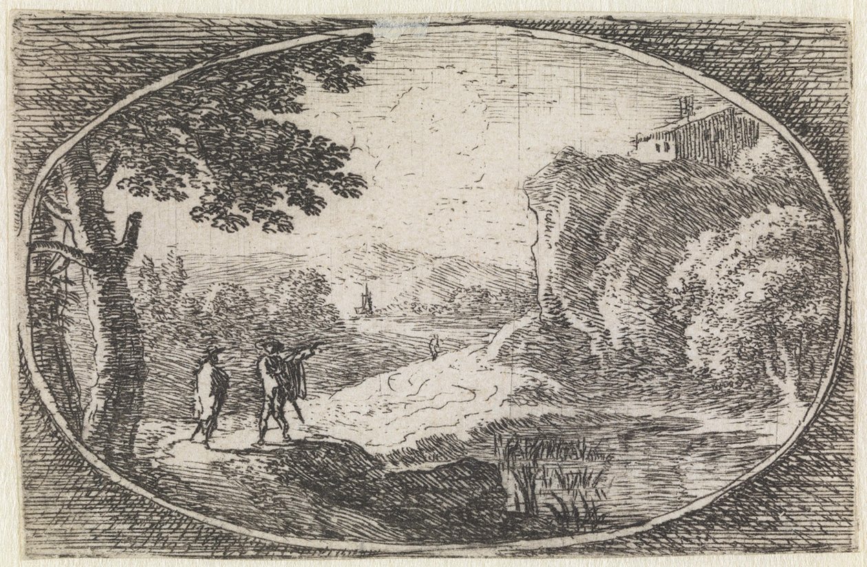 Landskap (nr. 15 fra serien: Varie campestrum fantasiae) av Herman van Swanevelt
