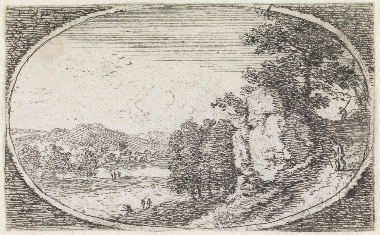 Landskap (nr. 19 fra serien: variae campestrum fantasiae) av Herman van Swanevelt
