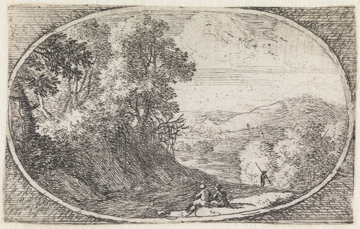 Landskap (nr. 5 fra serien: Variae campestrum fantasiae) av Herman van Swanevelt