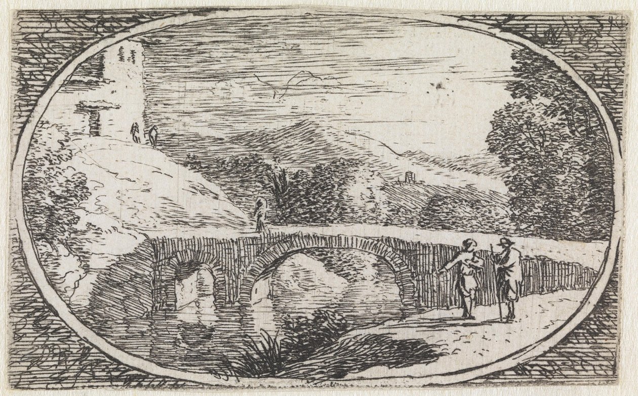 Landskap (nr. 6 fra serien: Variae campestrum fantasiae) av Herman van Swanevelt