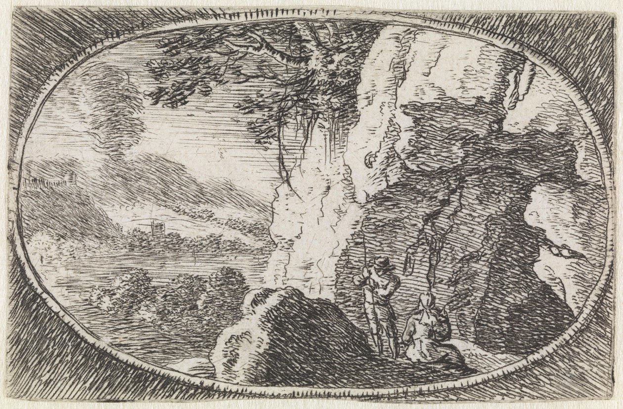 Landskap (nr. 7 fra serien: Variae Campestrum Fantasiae) av Herman van Swanevelt