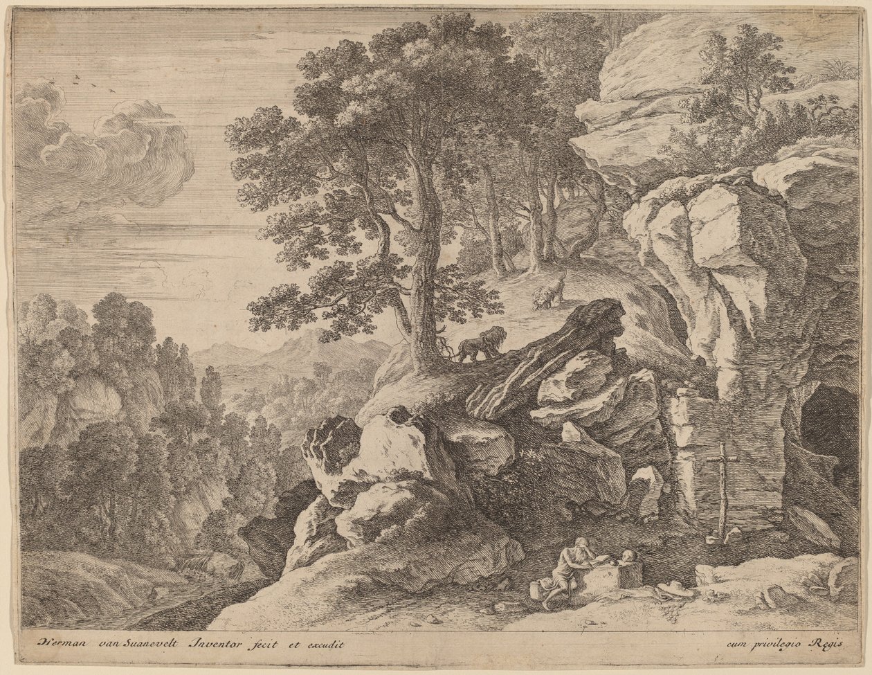 Saint Hieronymus i villmarken av Herman van Swanevelt