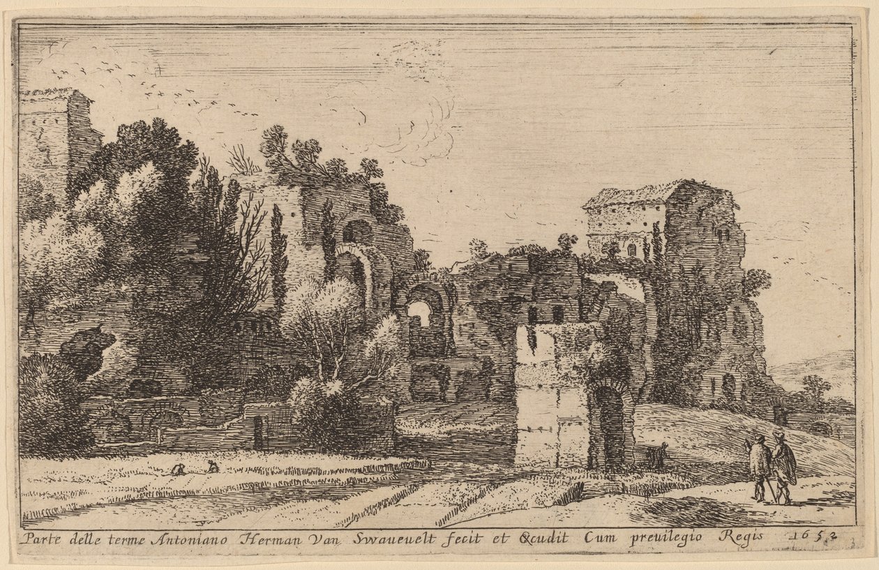 The Baths of Caracalla av Herman van Swanevelt