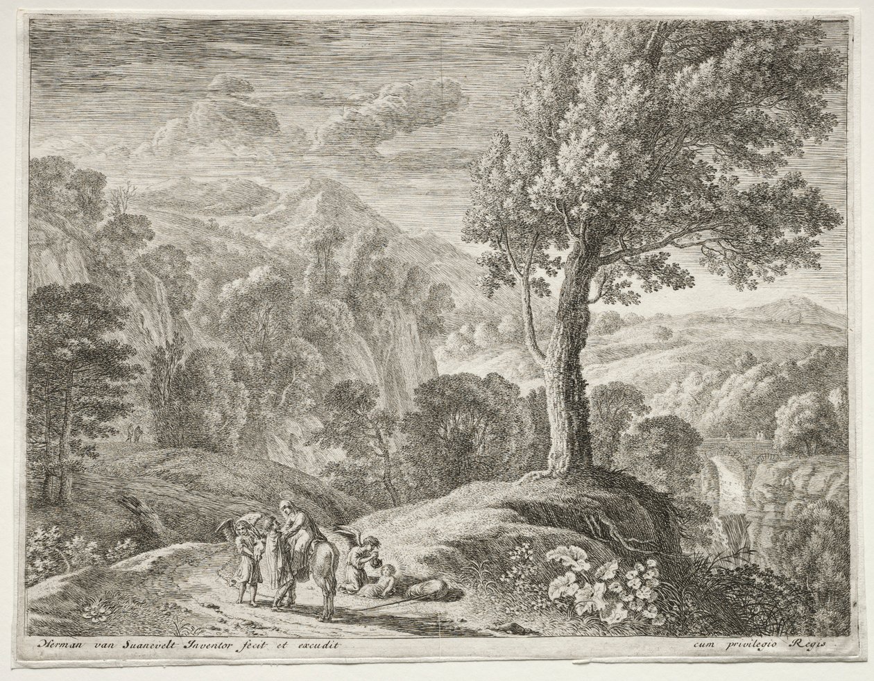 Det store treet og kaskaden, ca. 1652-1654. av Herman van Swanevelt