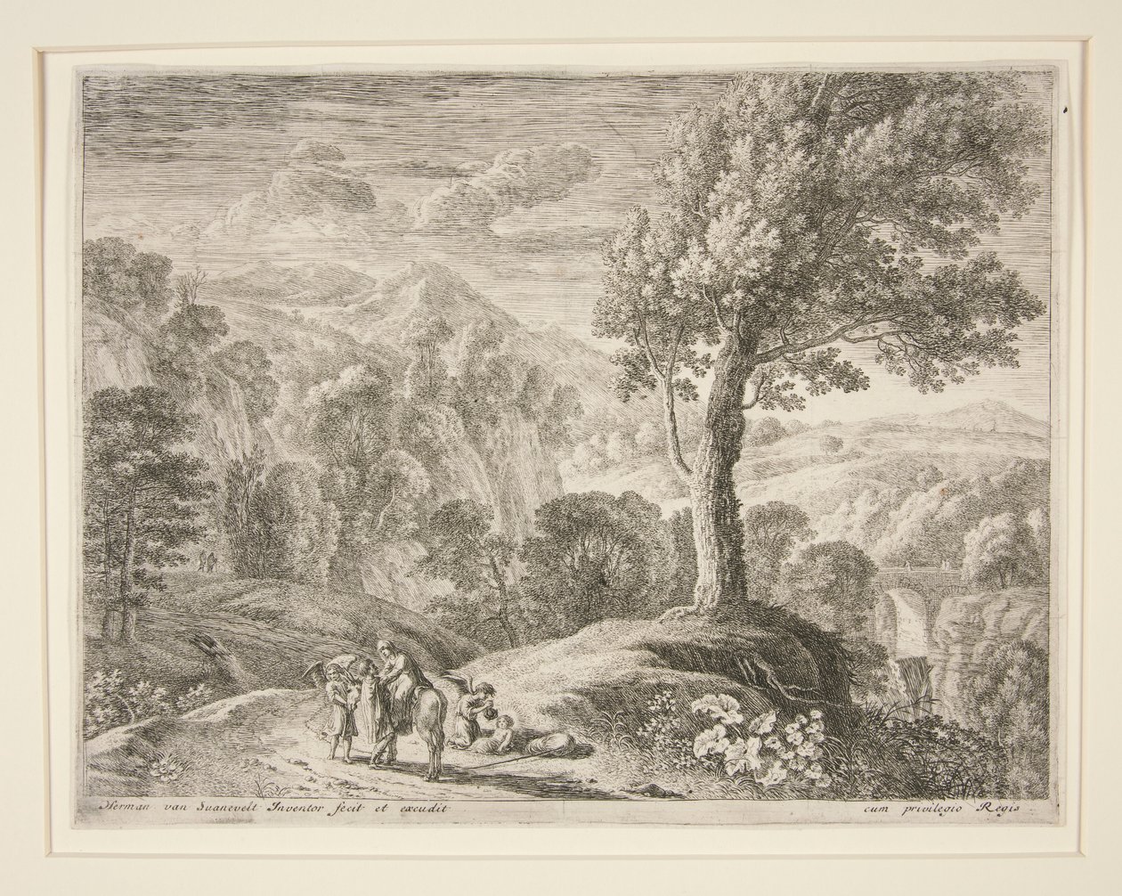 The Large Tree and the Cave, fra settet The Flight into Egypt av Herman van Swanevelt