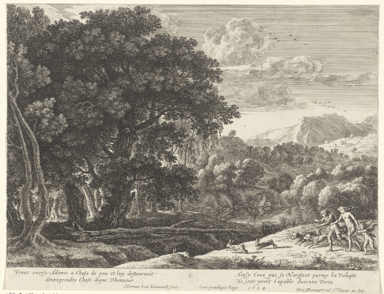 Venus og Adonis på jakt Story of Adonis (serietittel) av Herman van Swanevelt