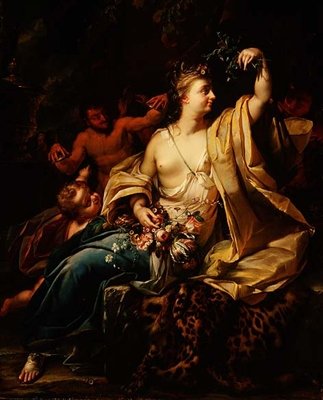 Bacchante med putto, satyrer og nymfer av Herman van der Myn