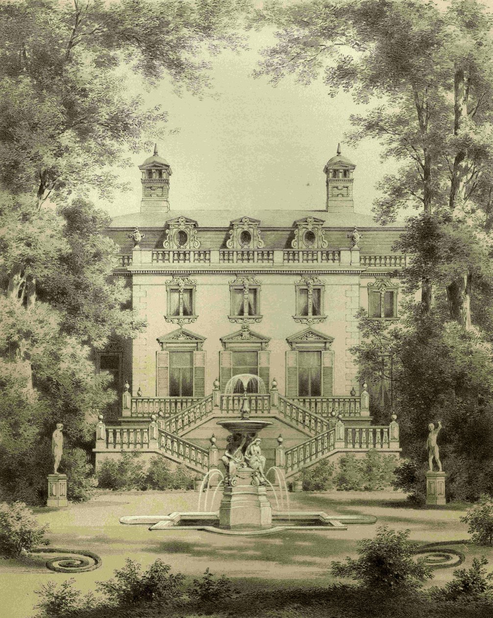 Klein-Glienicke jakthytte, hageside av Hermann Günther
