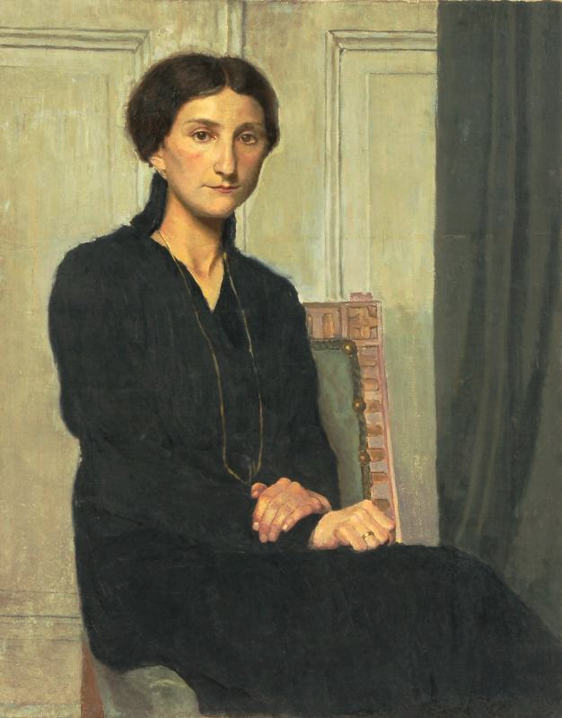 Ung dame i svart kjole av Hermann Lange