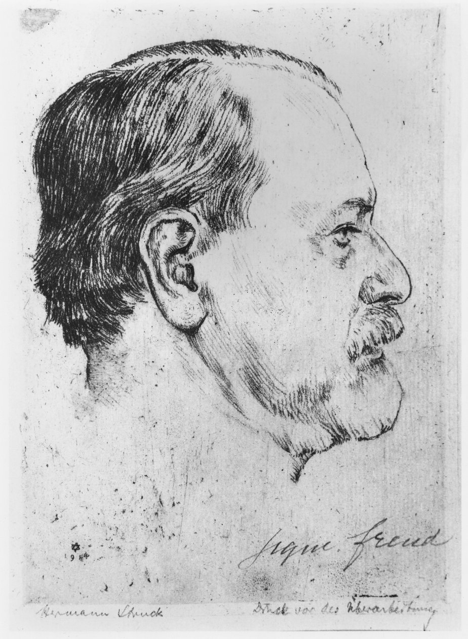 Portrett av Sigmund Freud (1856-1939) 1914 av Hermann Struck