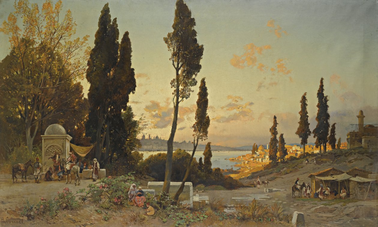 Utsikt over Bosporos, Konstantinopel av Hermann David Salomon Corrodi