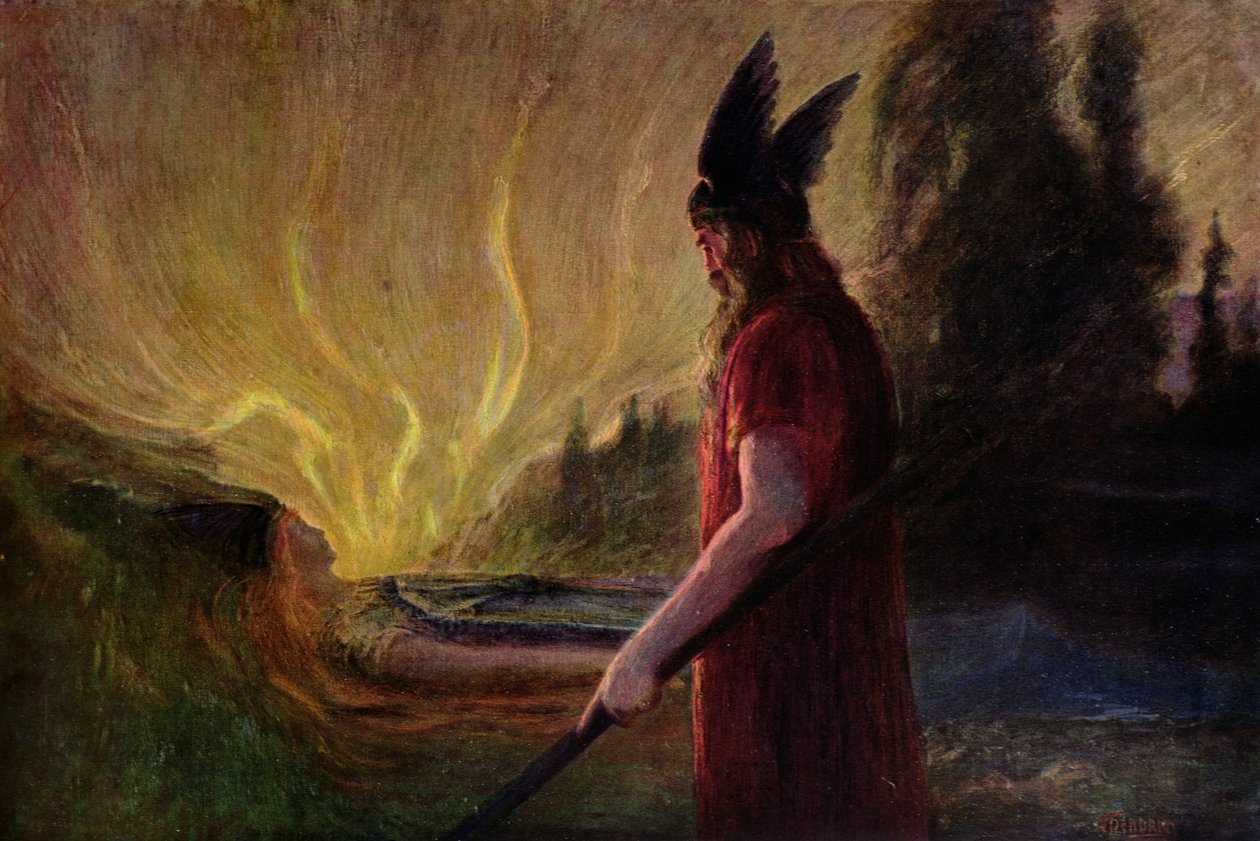 Når flammene stiger, drar Odin, 1909 av Hermann Hendrich