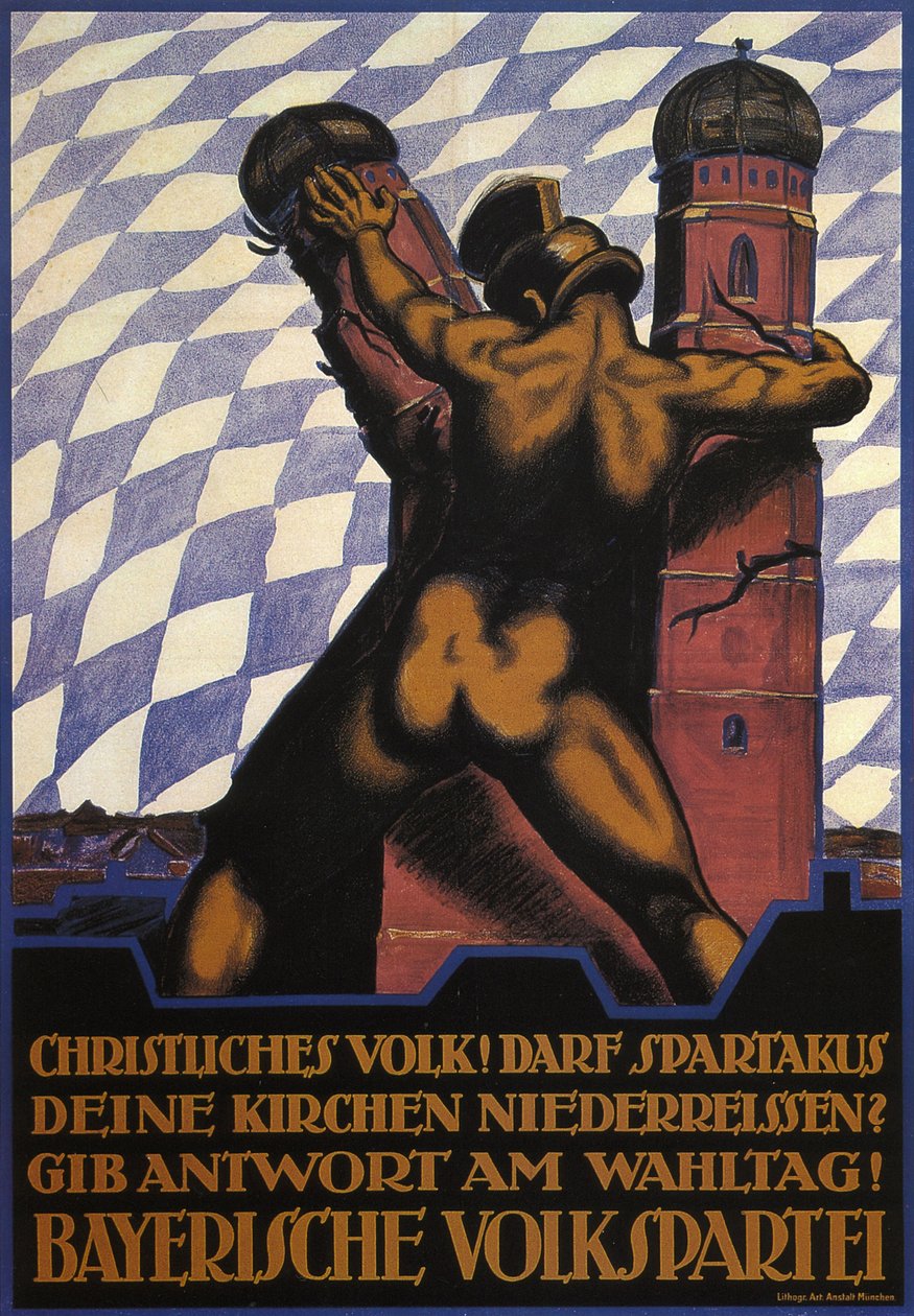 Kristne! Skal Spartacus rive kirkene deres, 1919 av Hermann Keimel