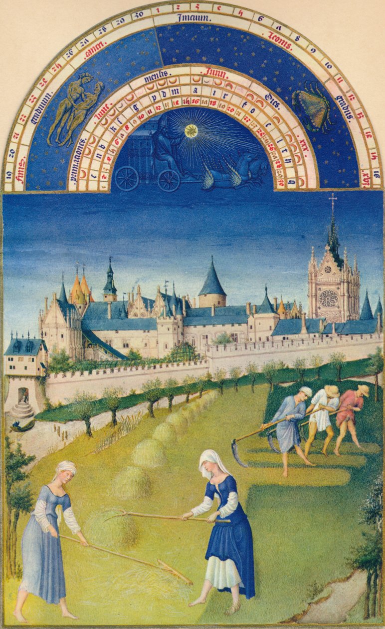 Juni - palasset og Sainte-Chapelle, 1400-tallet, 1939 av Hermann Limbourg