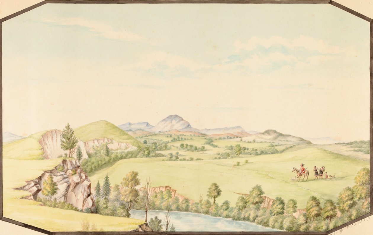 Wichita-fjellene fra Medicine Bluff, Indian Territory, 1867. av Hermann Stieffel
