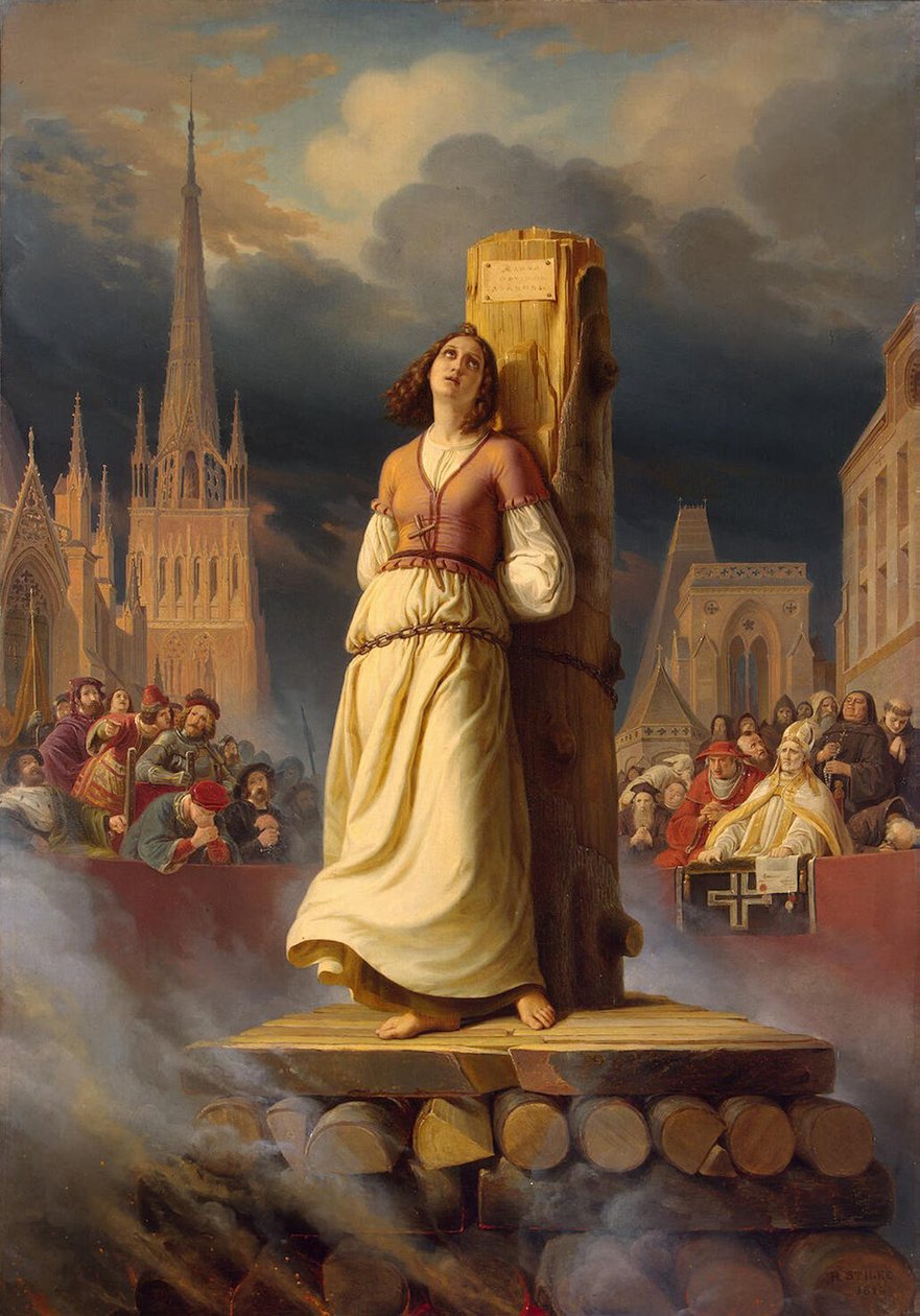 Joan of Arcs død på bålet, 1843 av Hermann Stilke