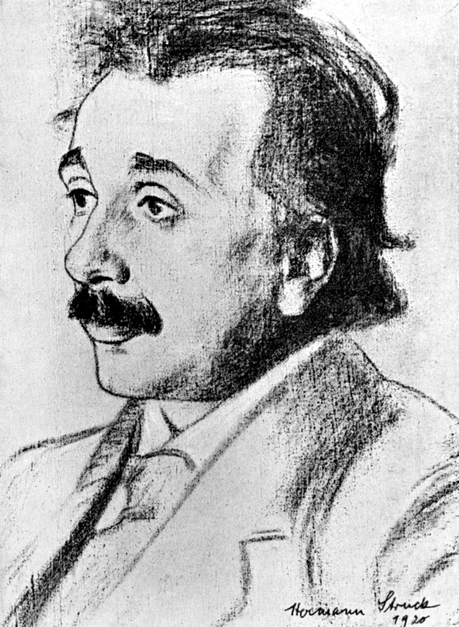 Albert Einstein 1879-1955, tysk-sveitsisk matematiker og teoretisk fysiker, 1920 av Hermann Struck