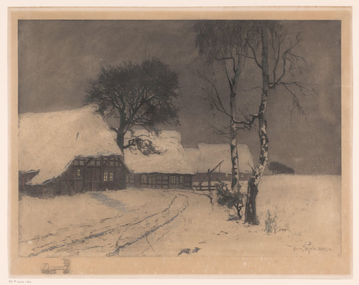 Våningshus i snøen av Hermann Thiele