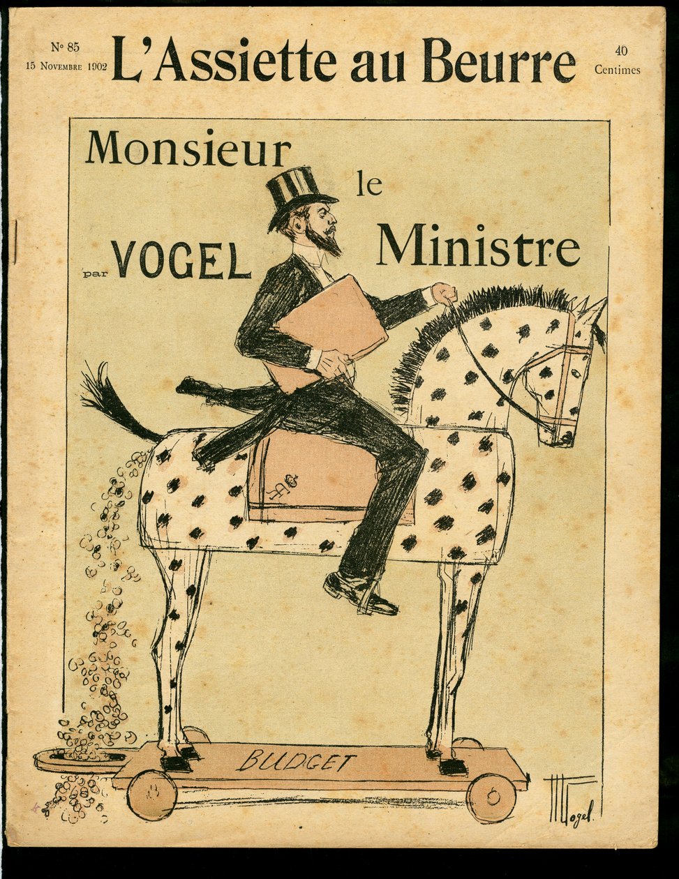 Omslag av "" L'Plate au beurre"", nummer 85, Satirical in Colors av Hermann Vogel