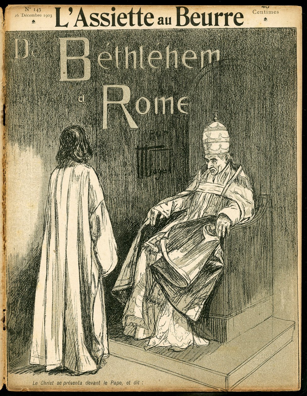 Omslag til "" The Butter Plate"", nummer 143, Satirique en N & B av Hermann Vogel