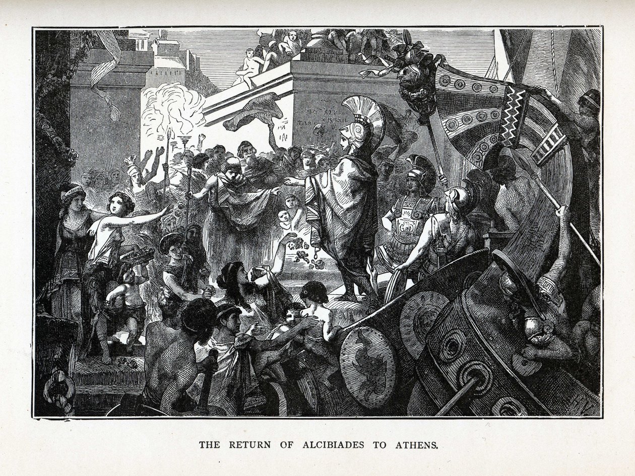 Alkibiades retur til Athen, 1882 av Hermann Vogel